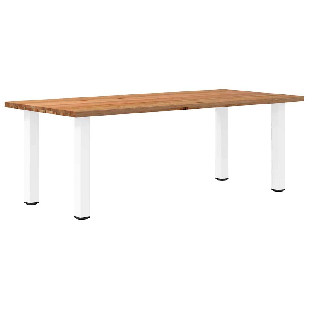 Eettafel Rechthoekig 180X120X74 Cm Massief Eikenhout Lichtbruin Wit