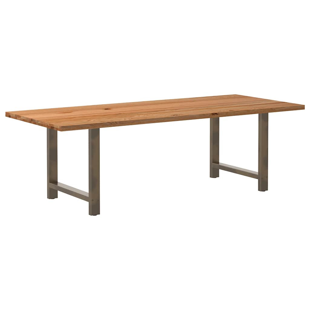 Eettafel Rechthoekig Massief Eikenhout Lichtbruin
