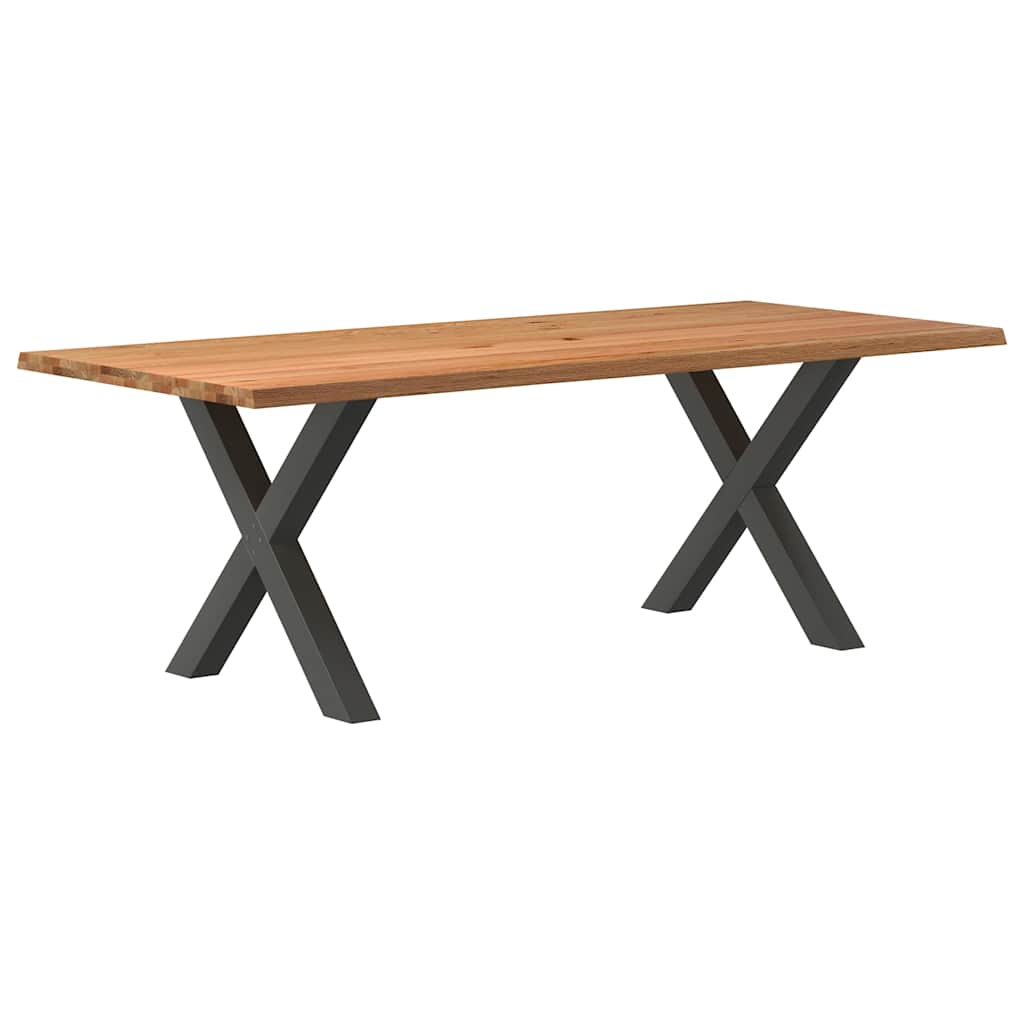 Eettafel Rechthoekig Massief Eikenhout Lichtbruin