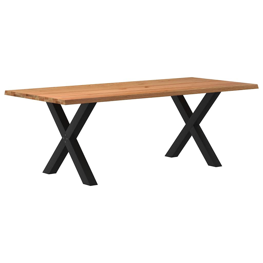 Eettafel Rechthoekig Massief Eikenhout Lichtbruin