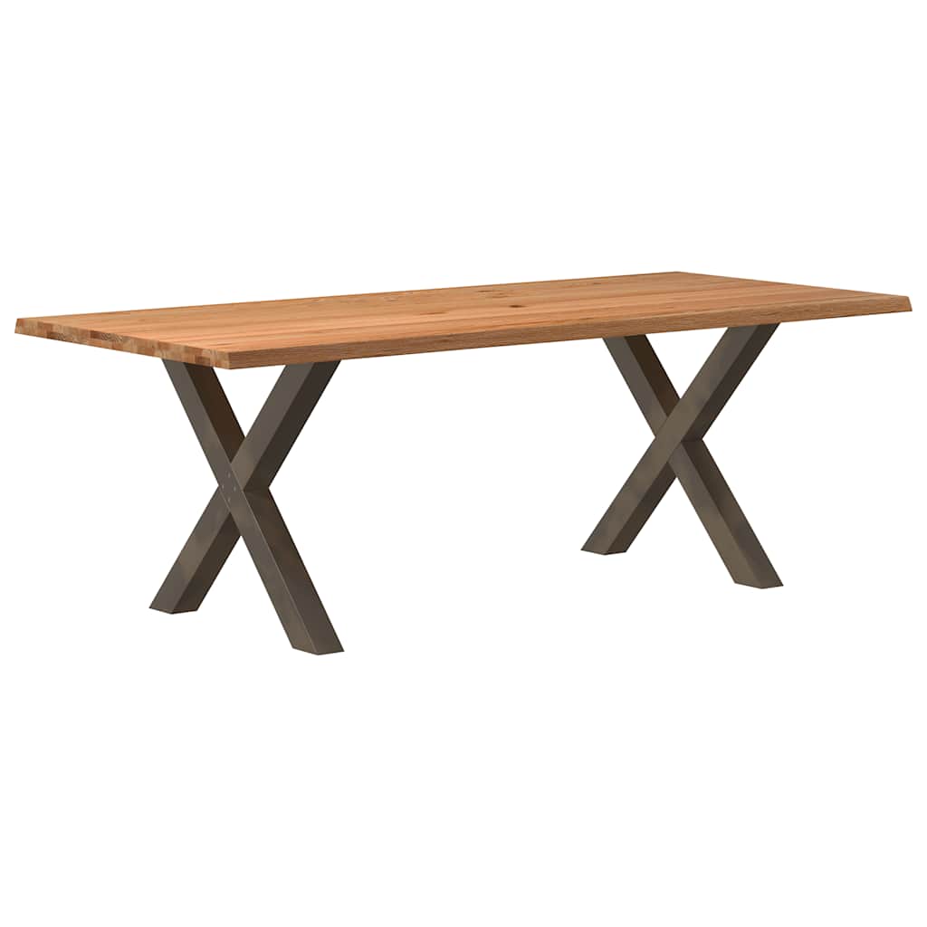 Eettafel Rechthoekig Massief Eikenhout Lichtbruin