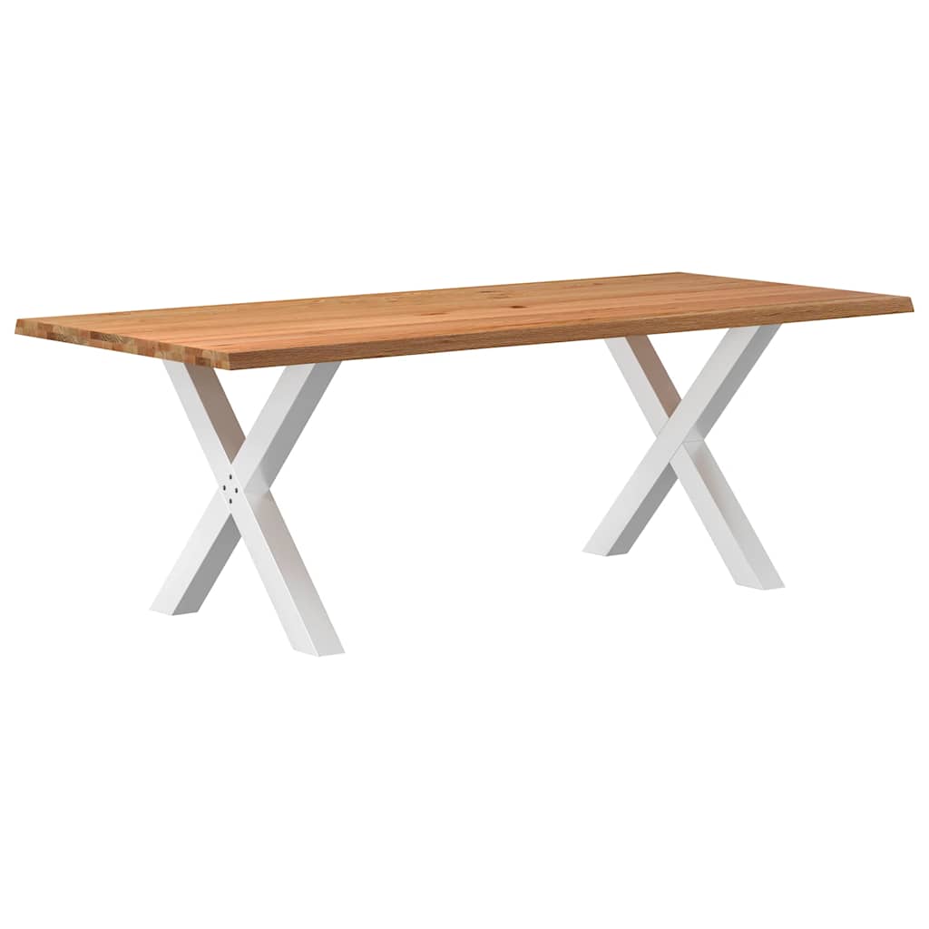 Eettafel Rechthoekig Massief Eikenhout Lichtbruin