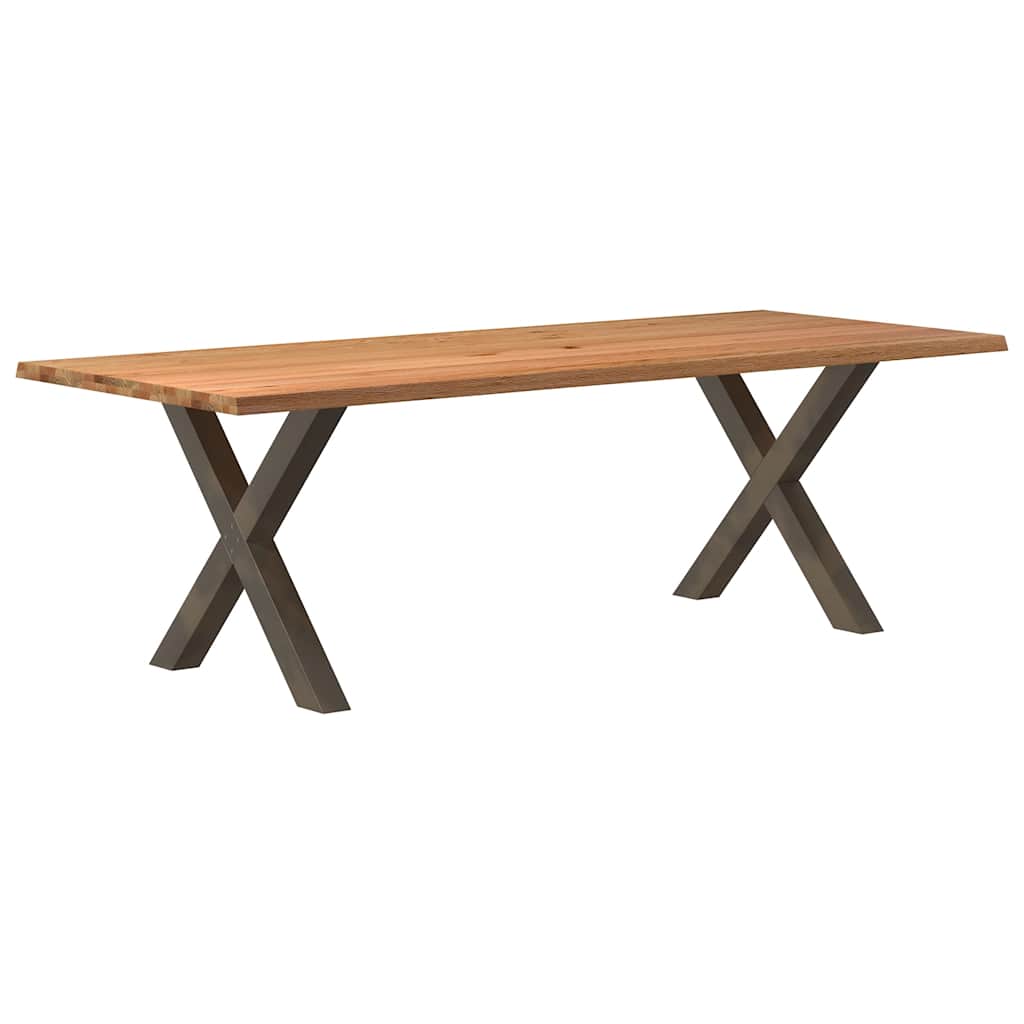 Eettafel Rechthoekig Massief Eikenhout Lichtbruin