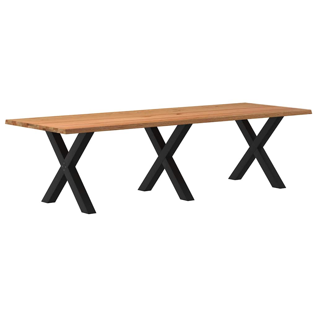 Eettafel Rechthoekig Massief Eikenhout Lichtbruin