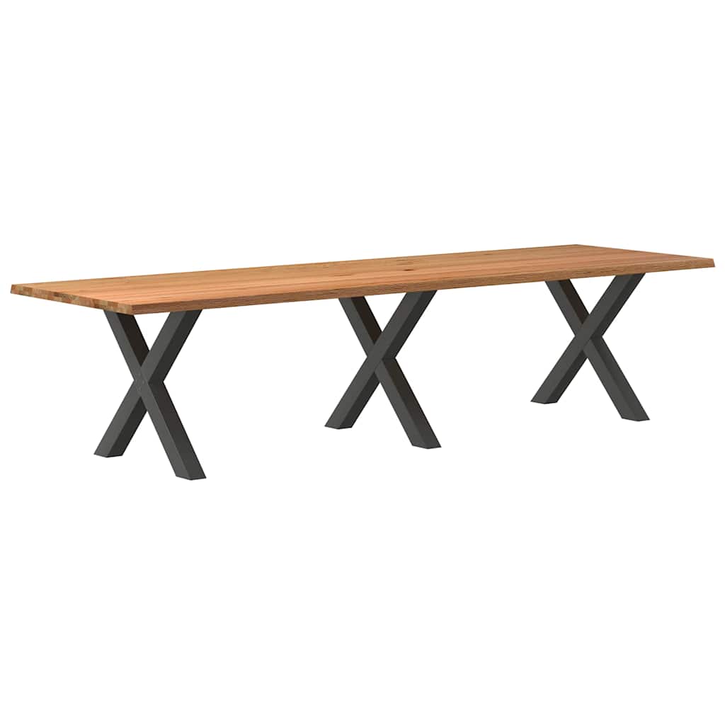 Eettafel Rechthoekig Massief Eikenhout Lichtbruin