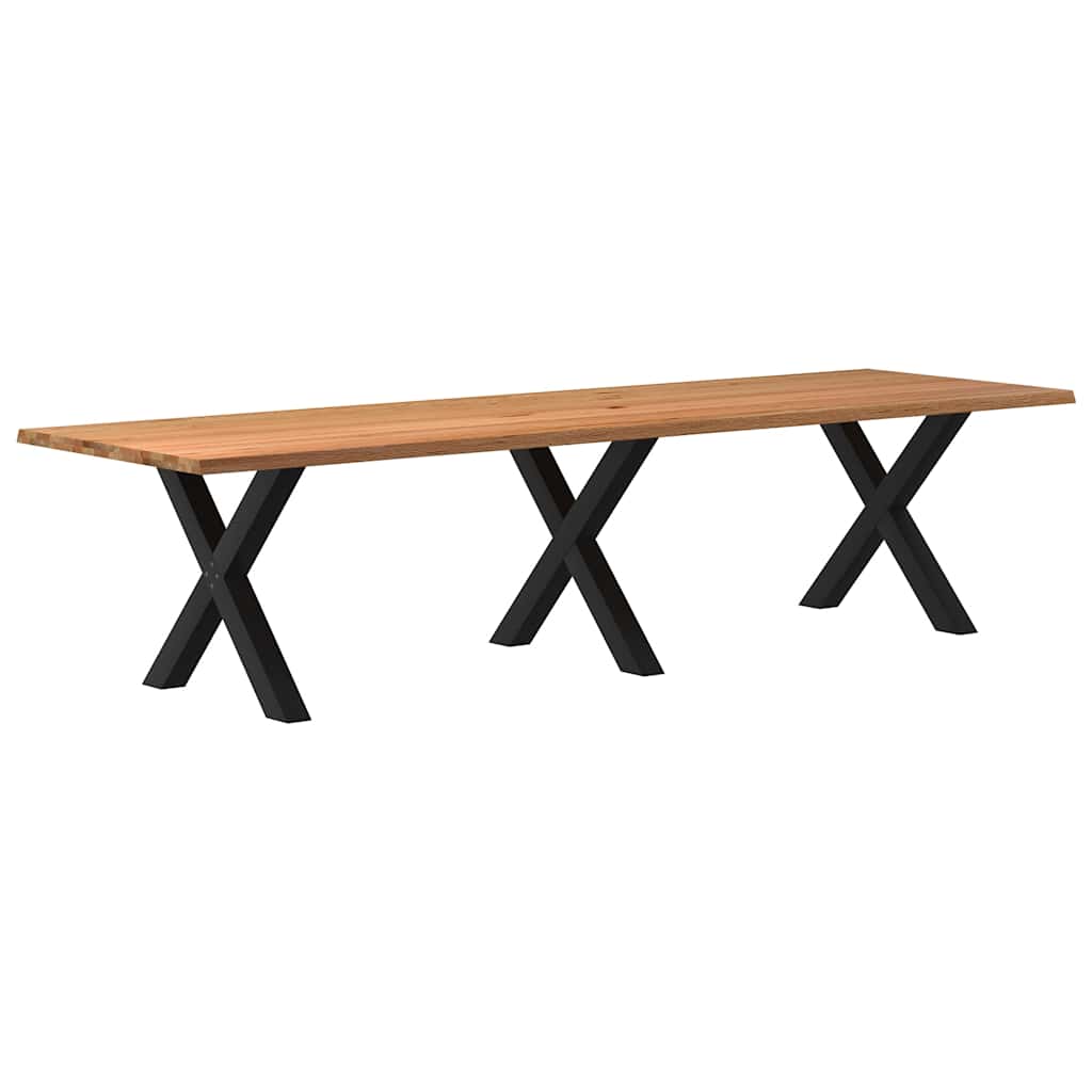Eettafel Rechthoekig Massief Eikenhout Lichtbruin