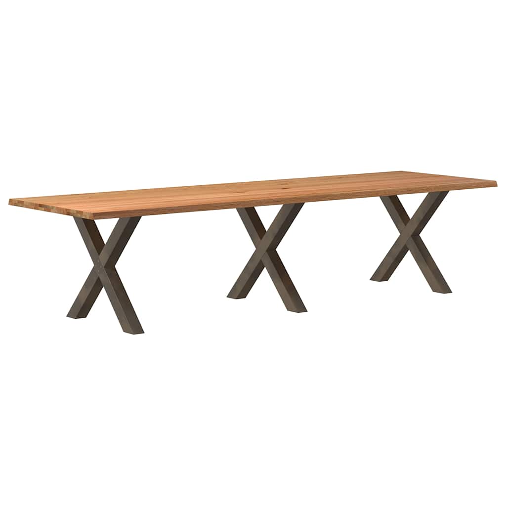 Eettafel Rechthoekig Massief Eikenhout Lichtbruin