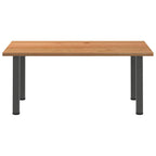 Eettafel Rechthoekig 180X120X74 Cm Massief Eikenhout Lichtbruin Antraciet