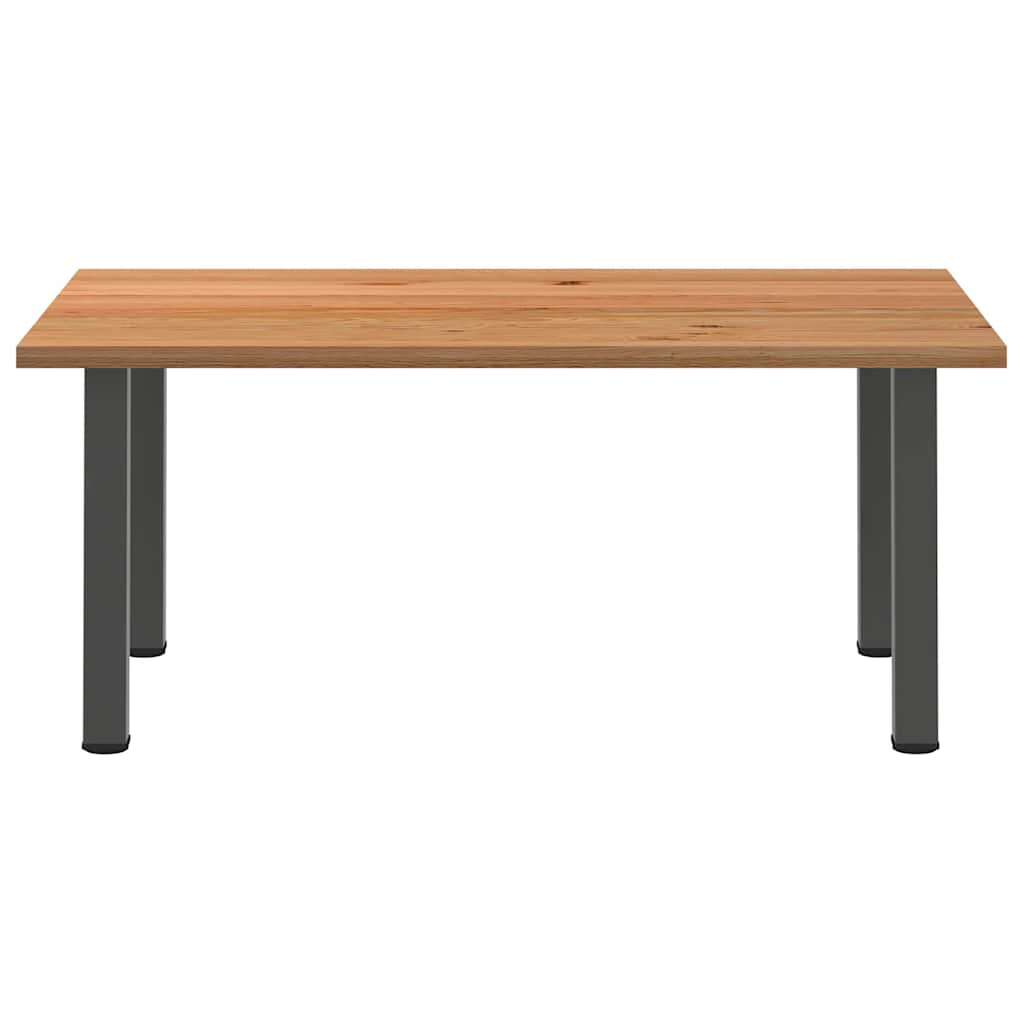 Eettafel Rechthoekig 180X120X74 Cm Massief Eikenhout Lichtbruin Antraciet