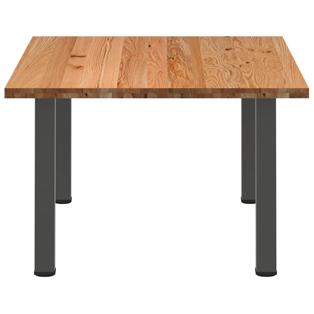 Eettafel Rechthoekig 180X120X74 Cm Massief Eikenhout Lichtbruin Antraciet