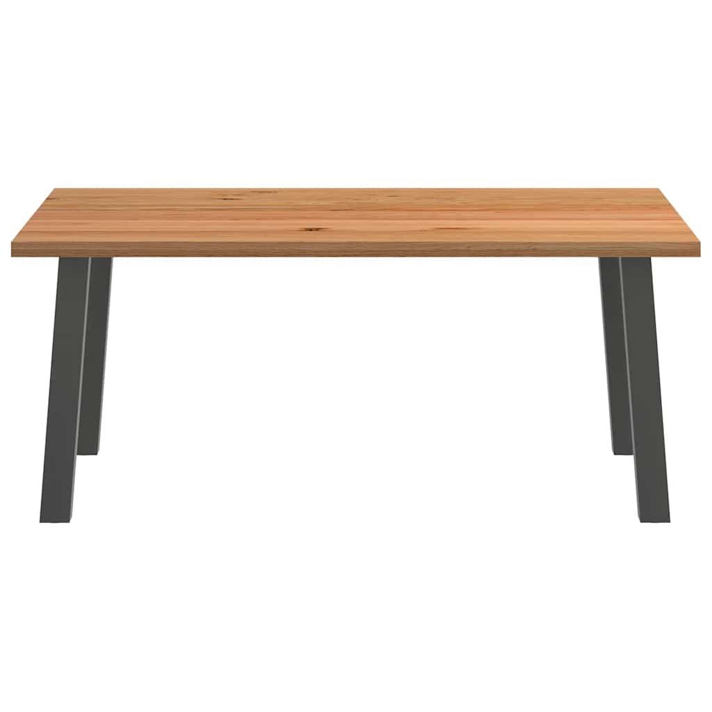 Eettafel Rechthoekig 180X120X74 Cm Massief Eikenhout Lichtbruin Antraciet