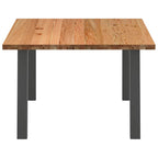 Eettafel Rechthoekig 180X120X74 Cm Massief Eikenhout Lichtbruin Antraciet