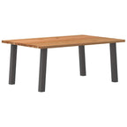 Eettafel Rechthoekig 180X120X74 Cm Massief Eikenhout Lichtbruin Antraciet