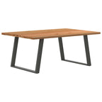 Eettafel Rechthoekig 180X120X74 Cm Massief Eikenhout Lichtbruin Antraciet