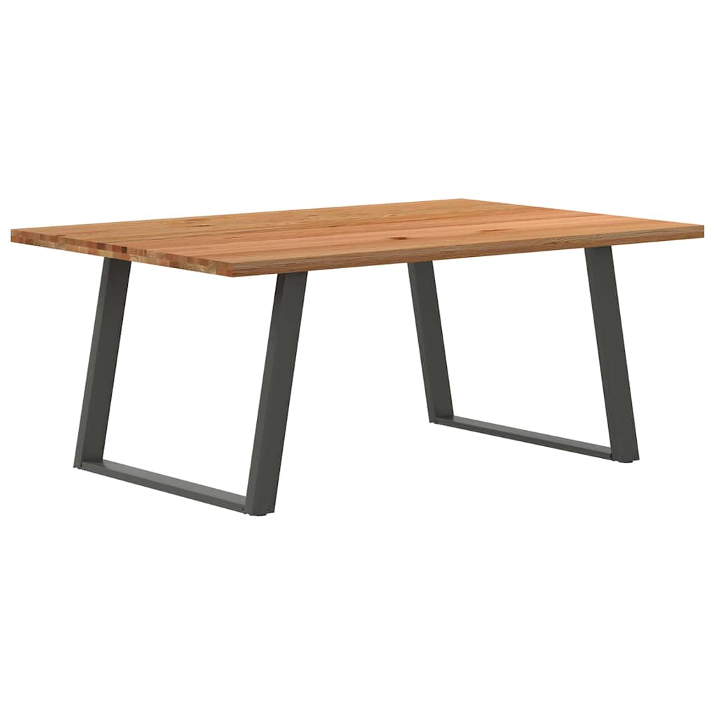 Eettafel Rechthoekig 180X120X74 Cm Massief Eikenhout Lichtbruin Antraciet