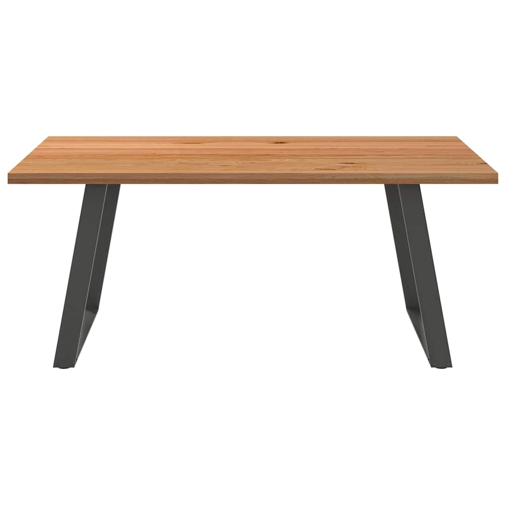 Eettafel Rechthoekig 180X120X74 Cm Massief Eikenhout Lichtbruin Antraciet