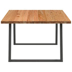Eettafel Rechthoekig 180X120X74 Cm Massief Eikenhout Lichtbruin Antraciet