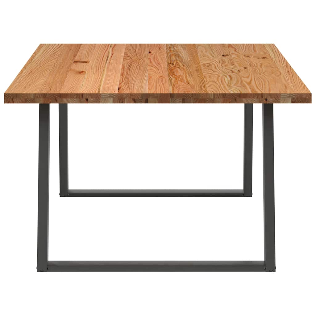 Eettafel Rechthoekig 180X120X74 Cm Massief Eikenhout Lichtbruin Antraciet