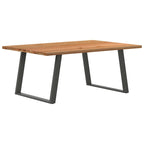 Eettafel Rechthoekig 180X120X74 Cm Massief Eikenhout Lichtbruin Antraciet