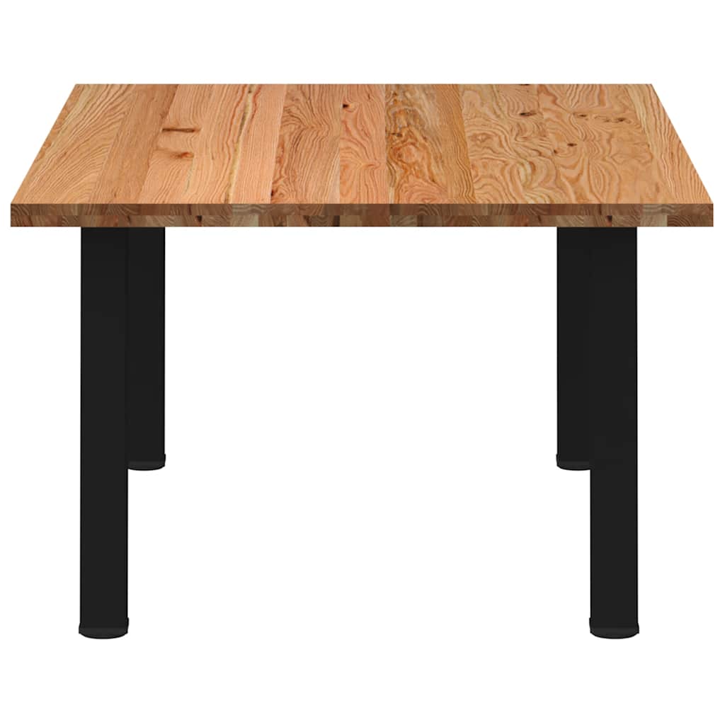 Eettafel Rechthoekig 180X120X74 Cm Massief Eikenhout Lichtbruin Zwart