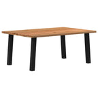 Eettafel Rechthoekig 180X120X74 Cm Massief Eikenhout Lichtbruin Zwart