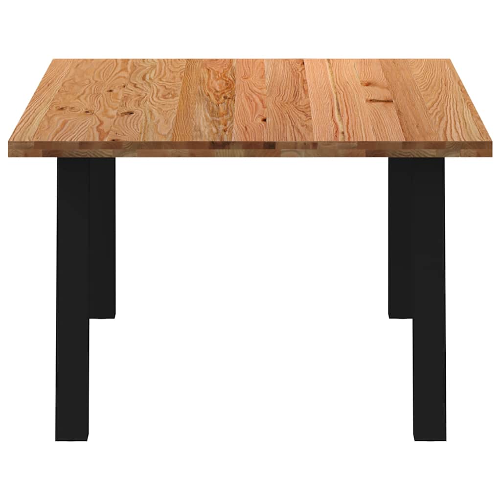 Eettafel Rechthoekig 180X120X74 Cm Massief Eikenhout Lichtbruin Zwart
