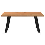 Eettafel Rechthoekig 180X120X74 Cm Massief Eikenhout Lichtbruin Zwart