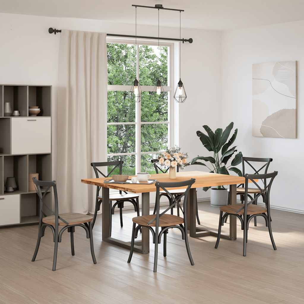 Eettafel Rechthoekig Massief Eikenhout Lichtbruin
