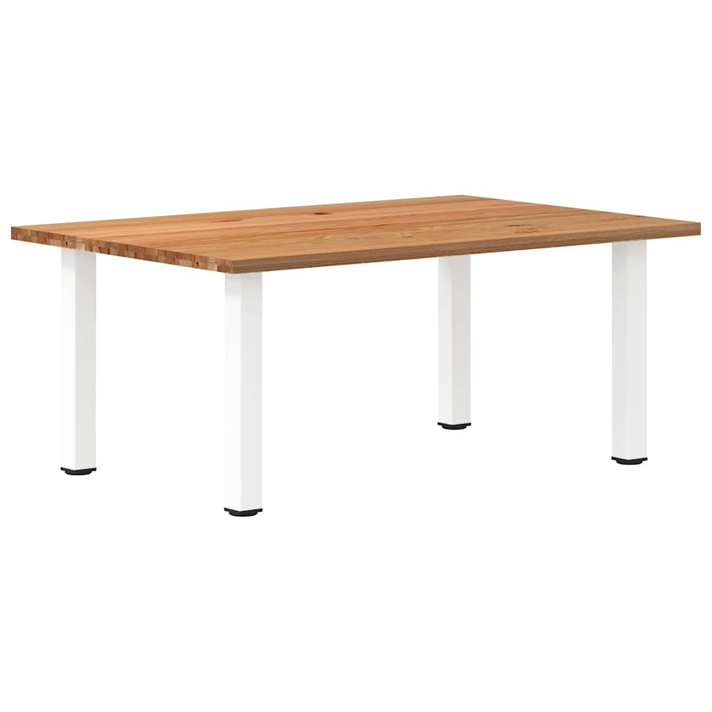 Eettafel Rechthoekig 180X120X74 Cm Massief Eikenhout Lichtbruin Wit