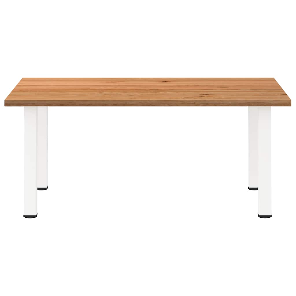 Eettafel Rechthoekig 180X120X74 Cm Massief Eikenhout Lichtbruin Wit