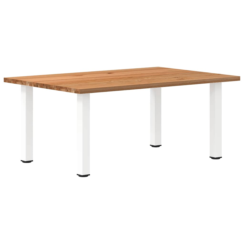 Eettafel Rechthoekig 180X120X74 Cm Massief Eikenhout Lichtbruin Wit