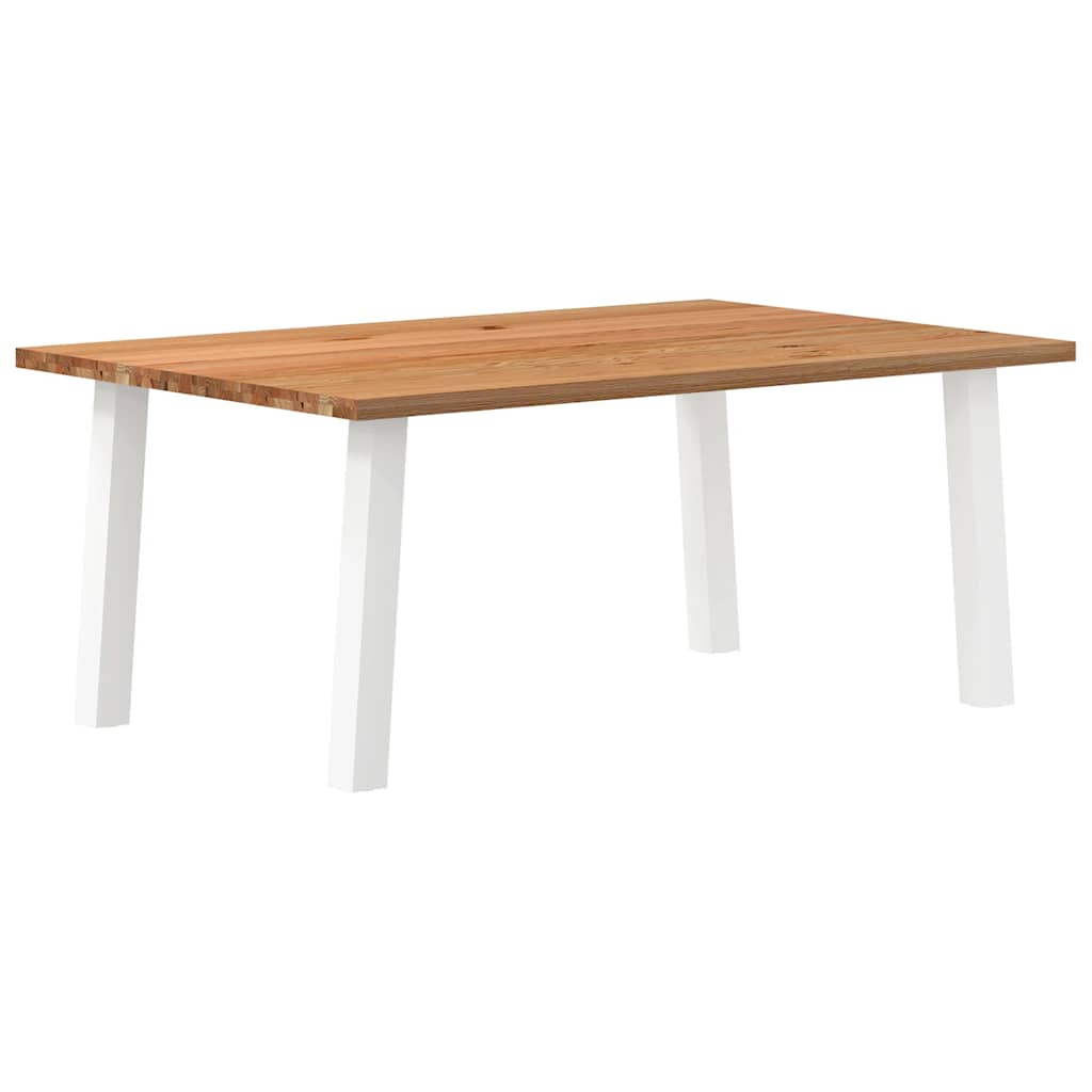 Eettafel Rechthoekig 180X120X74 Cm Massief Eikenhout Lichtbruin Wit