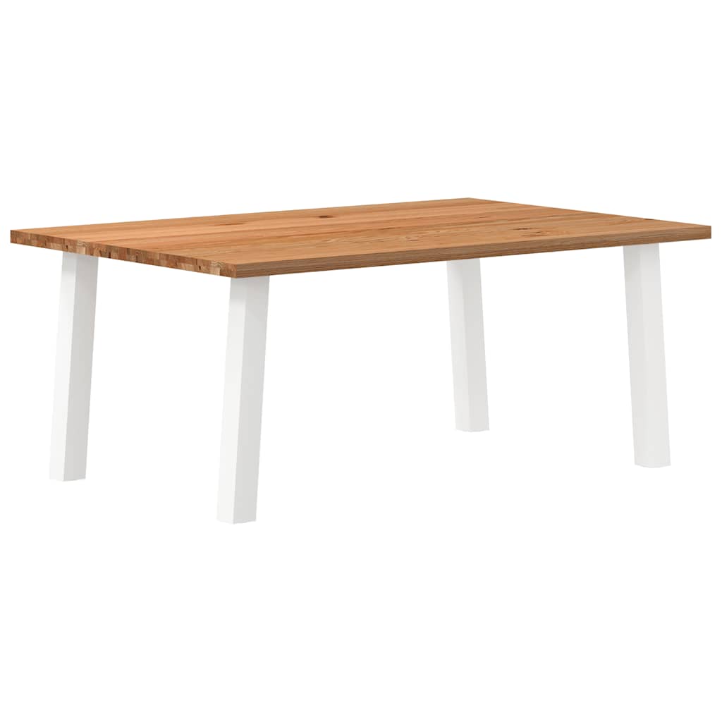 Eettafel Rechthoekig 180X120X74 Cm Massief Eikenhout Lichtbruin Wit