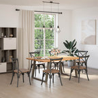 Eettafel Met Levende Rand 180X120X74 Cm Massief Eikenhout Rechthoekig Naturel