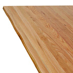 Eettafel Met Levende Rand 180X120X74 Cm Massief Eikenhout Rechthoekig Naturel
