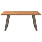 Eettafel Met Levende Rand 180X120X74 Cm Massief Eikenhout Rechthoekig Naturel