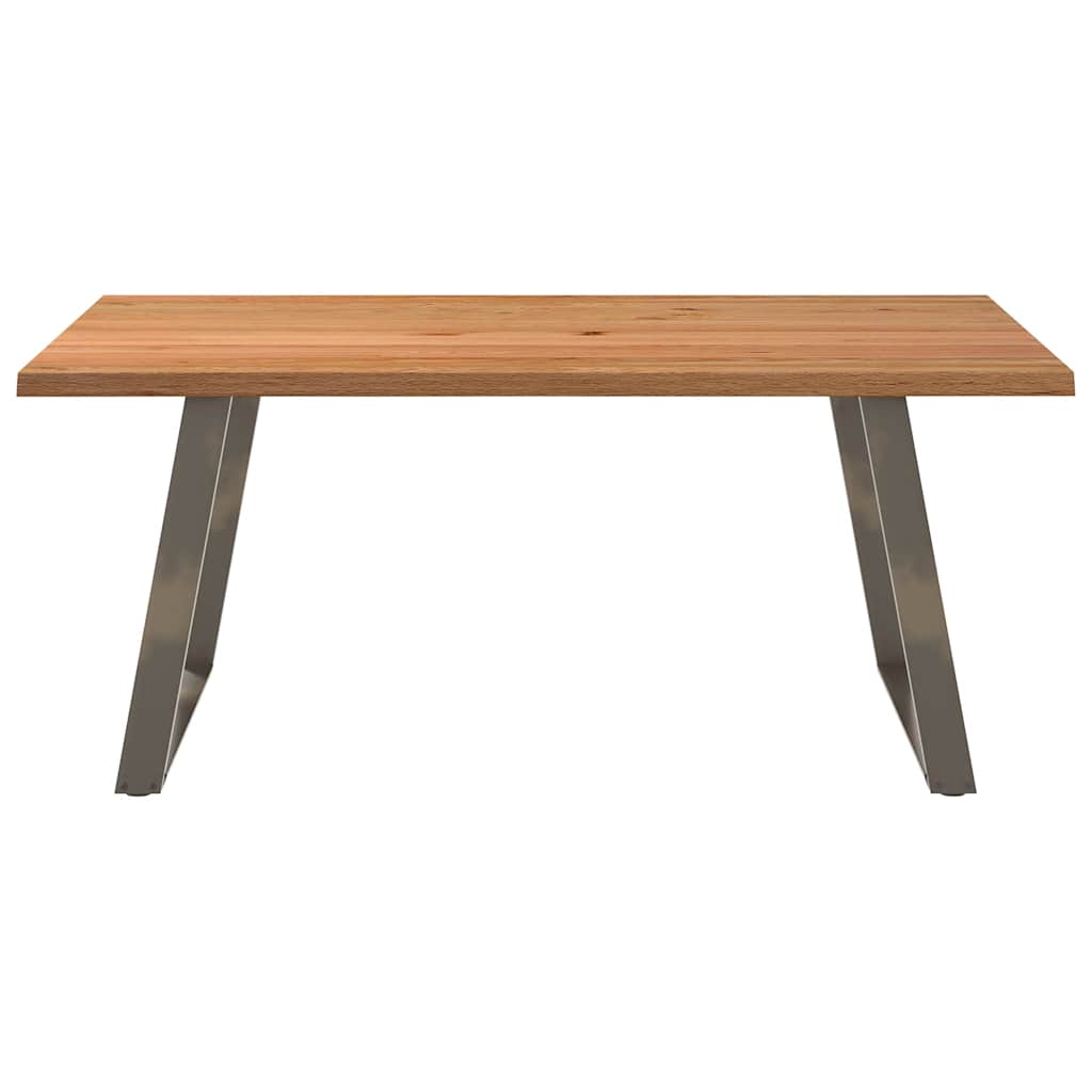 Eettafel Met Levende Rand 180X120X74 Cm Massief Eikenhout Rechthoekig Naturel