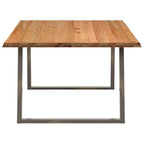 Eettafel Met Levende Rand 180X120X74 Cm Massief Eikenhout Rechthoekig Naturel