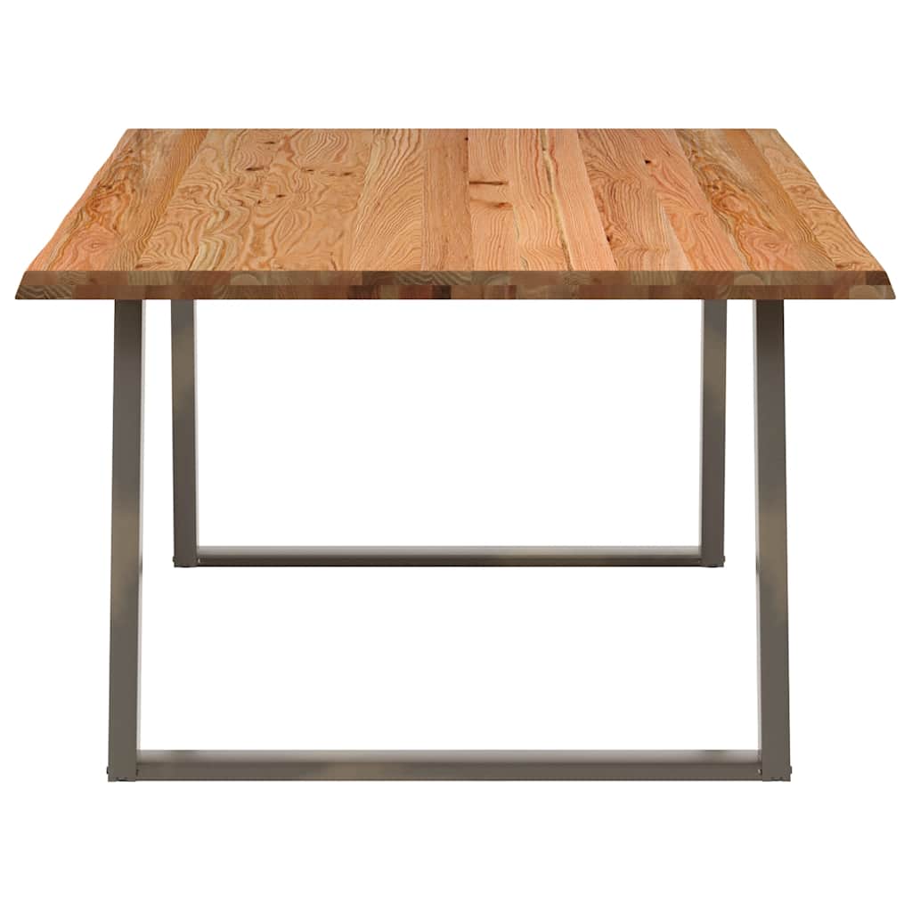 Eettafel Met Levende Rand 180X120X74 Cm Massief Eikenhout Rechthoekig Naturel