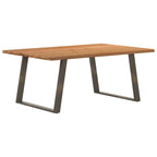 Eettafel Met Levende Rand 180X120X74 Cm Massief Eikenhout Rechthoekig Naturel