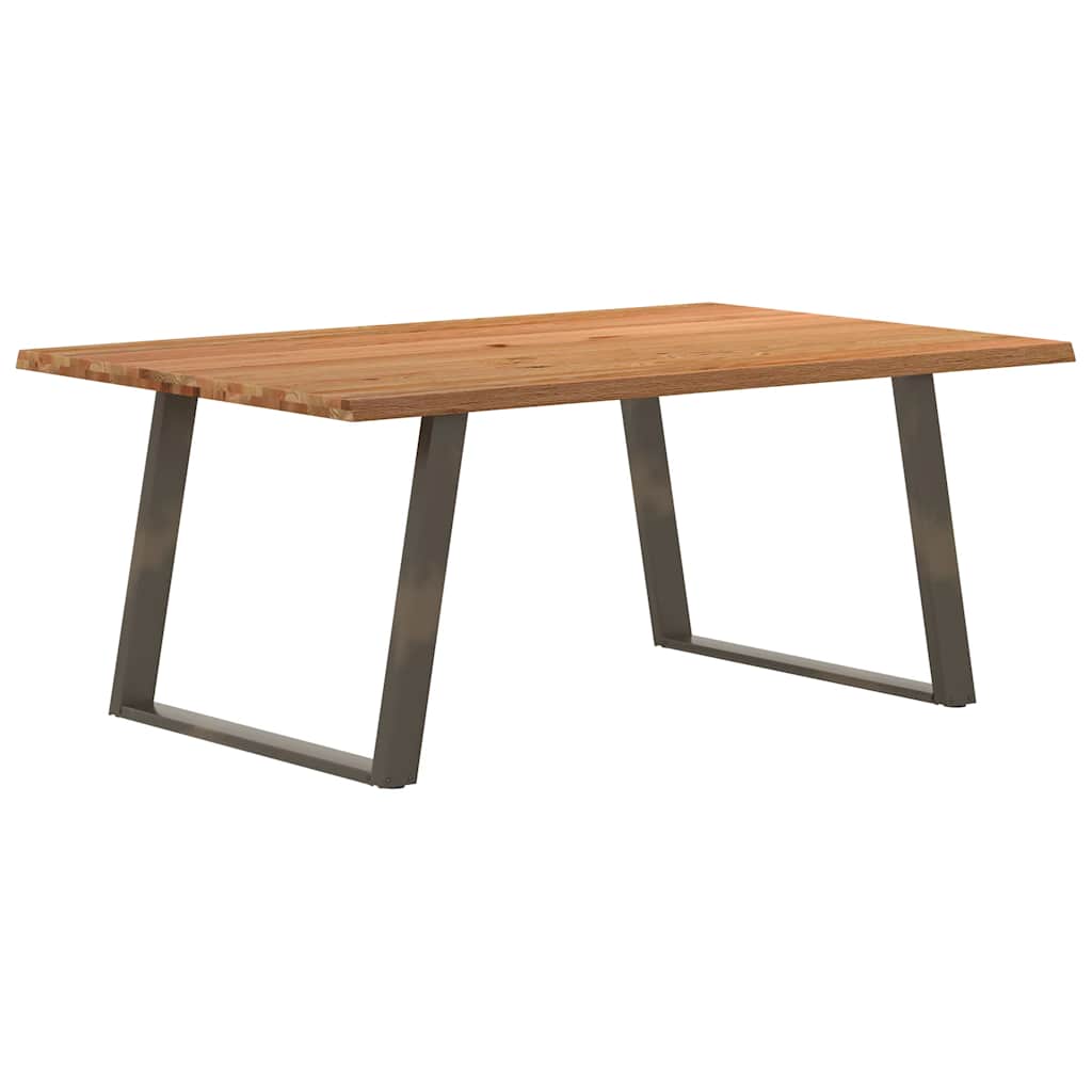 Eettafel Met Levende Rand 180X120X74 Cm Massief Eikenhout Rechthoekig Naturel