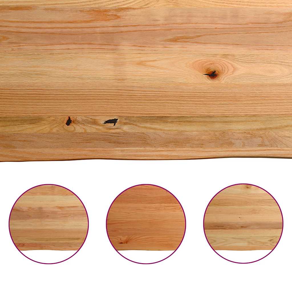 Eettafel Met Levende Rand 180X120X74 Cm Massief Eikenhout Rechthoekig Naturel