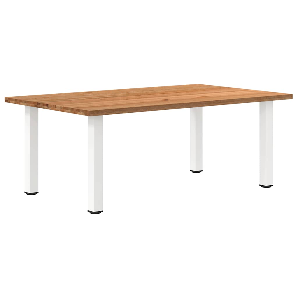 Eettafel Rechthoekig 180X120X74 Cm Massief Eikenhout Lichtbruin Wit