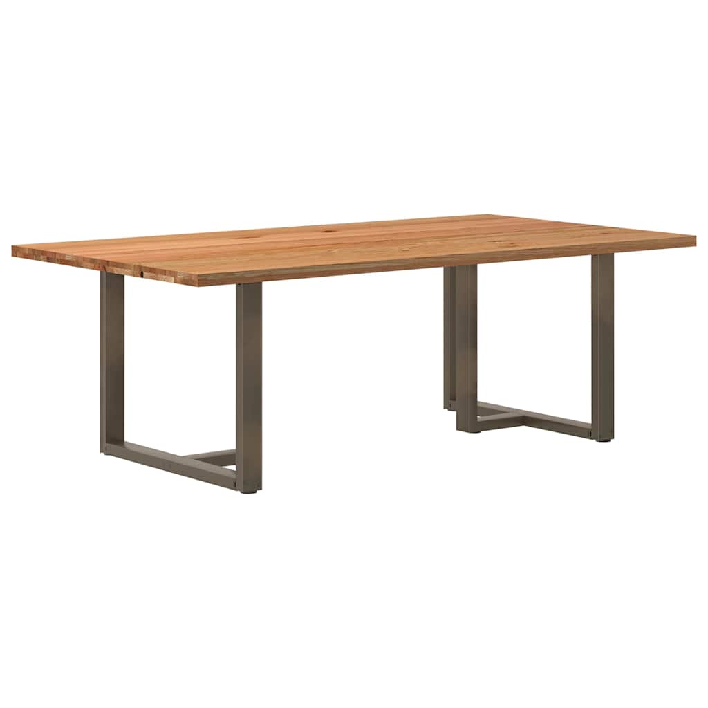 Eettafel Rechthoekig Massief Eikenhout Lichtbruin