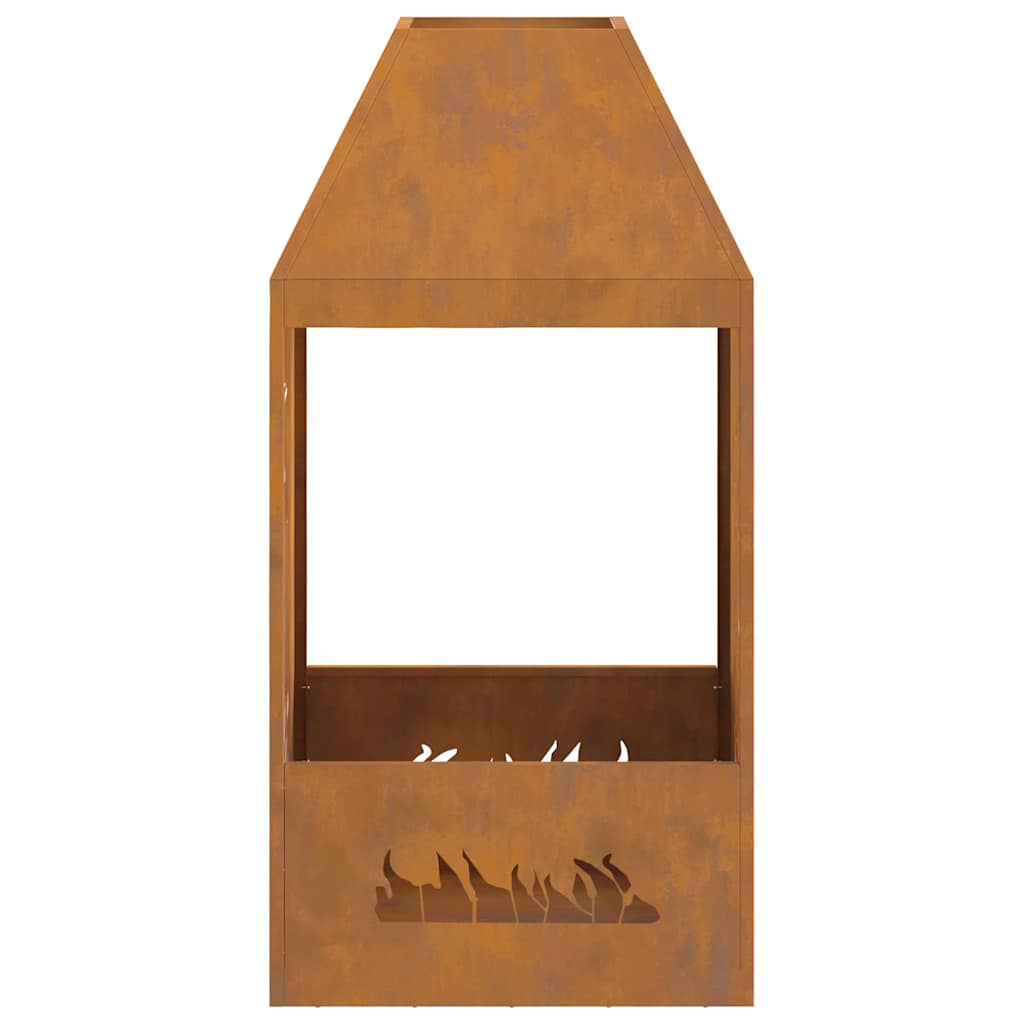 Vuurkorf Bruin 50 X 50 X 100 Cm Cortenstaal