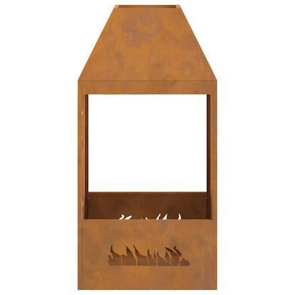Vuurkorf Bruin 50 X 50 X 100 Cm Cortenstaal
