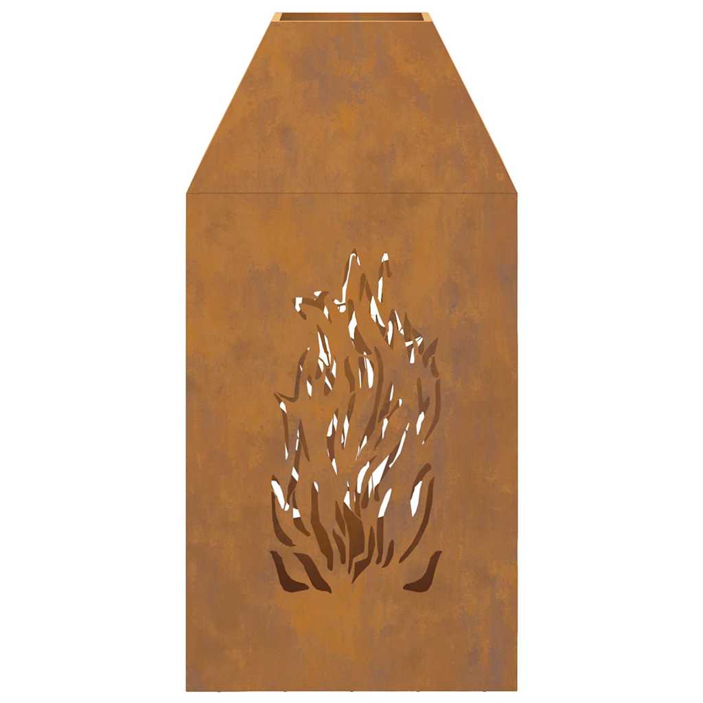 Vuurkorf Bruin 50 X 50 X 100 Cm Cortenstaal