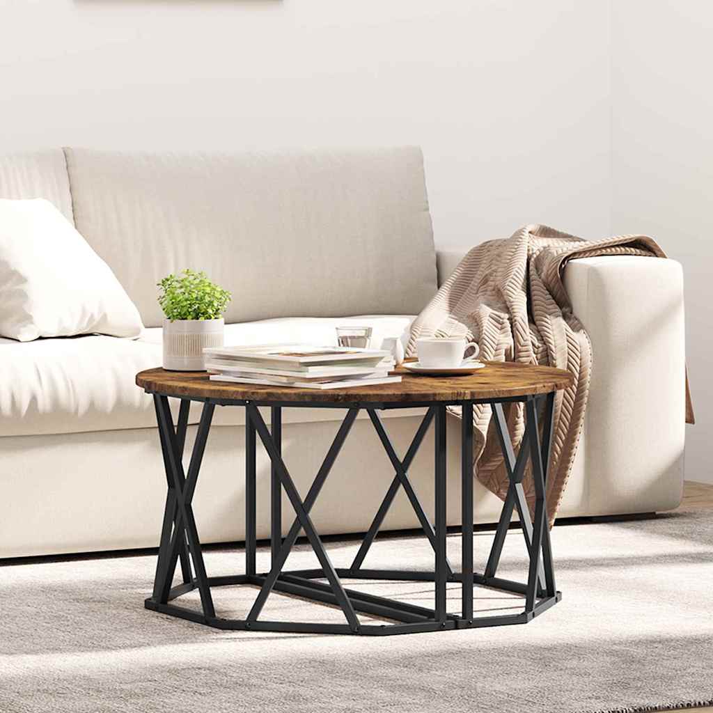 Salontafel 80 X 80 X 42 Cm Engineered Hout En Staal
