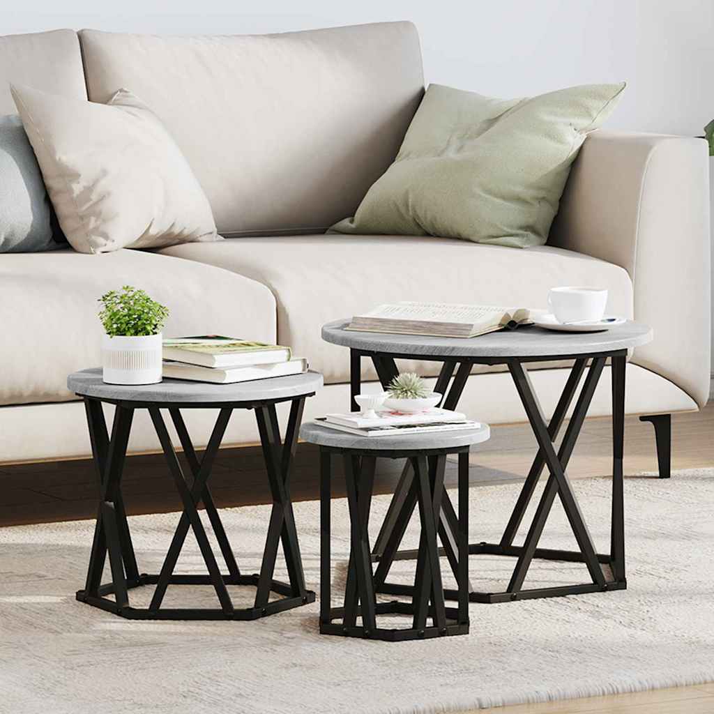 Nestbare Bijzettafel 3 Pcs 53 X 53 X 40 Cm