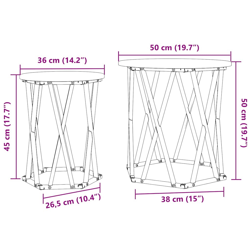Salontafel 2 Pcs 50 X 50 X 50 Cm